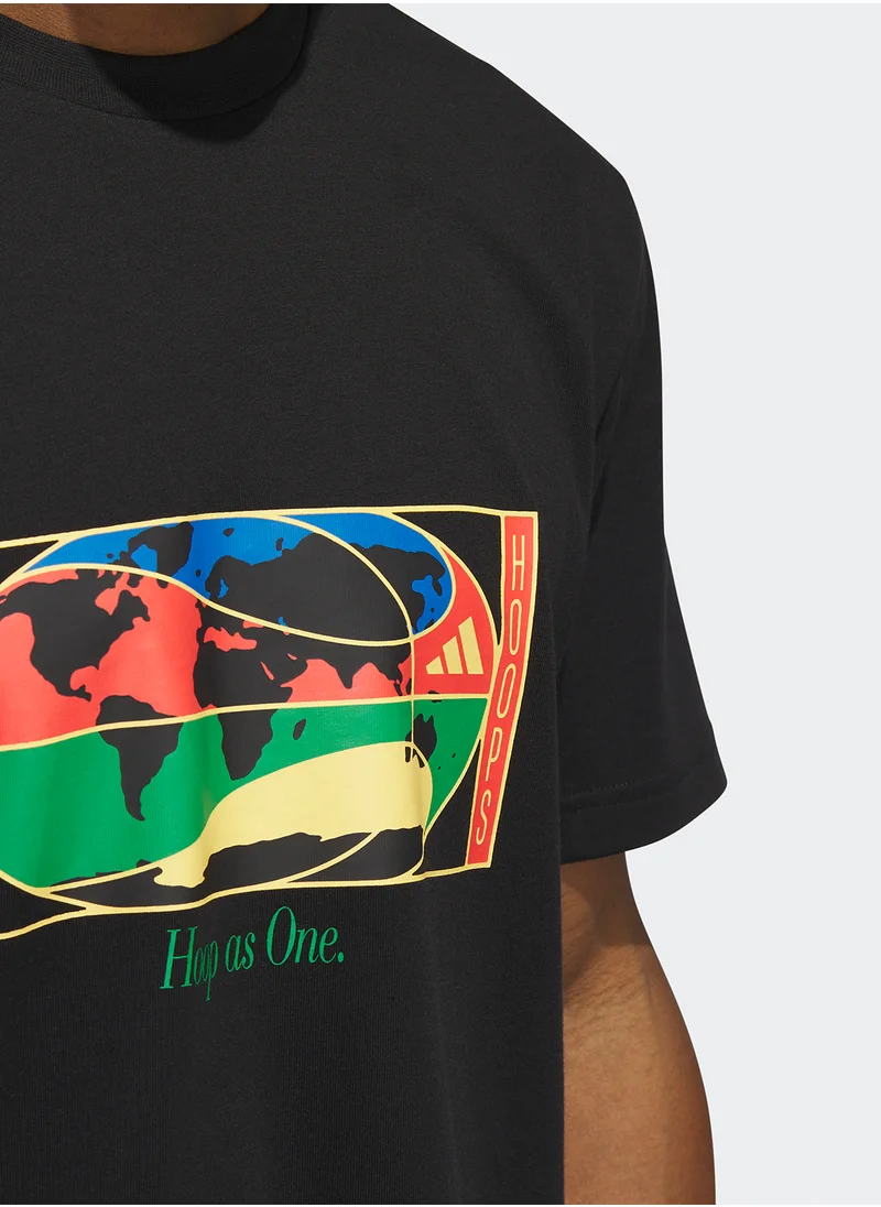 اديداس Worldwide Hoop Global Graphic T-Shirt
