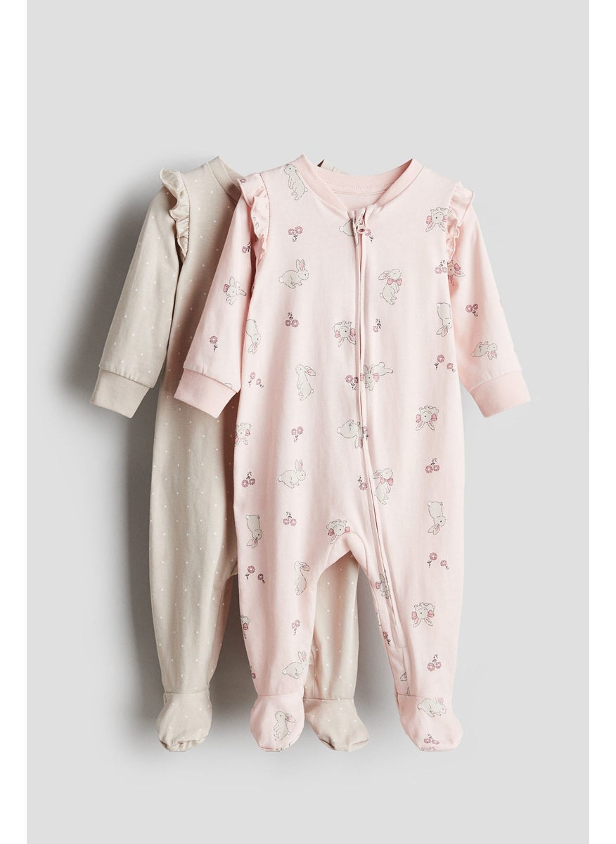 H&M 2-Pack Zip-Up Sleepsuits  - Image 1