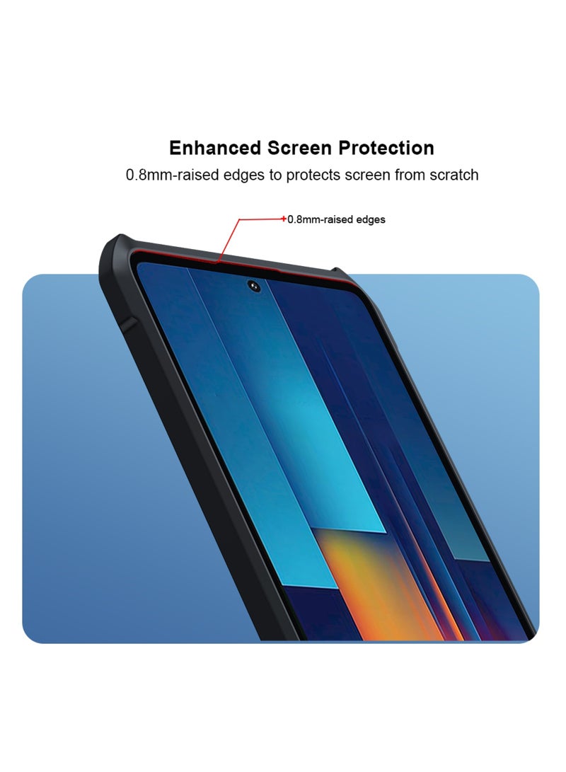 غطاء لهاتف Xiaomi POCO M6 Pro 4G، مع واقي شاشة من الزجاج المقوى، وغطاء خلفي للهاتف المحمول مقاوم للصدمات ووسائد هوائية من مادة TPU، وحماية عدسة الكاميرا، وغطاء واقٍ من مواد مختلطة مضادة للاصفرار