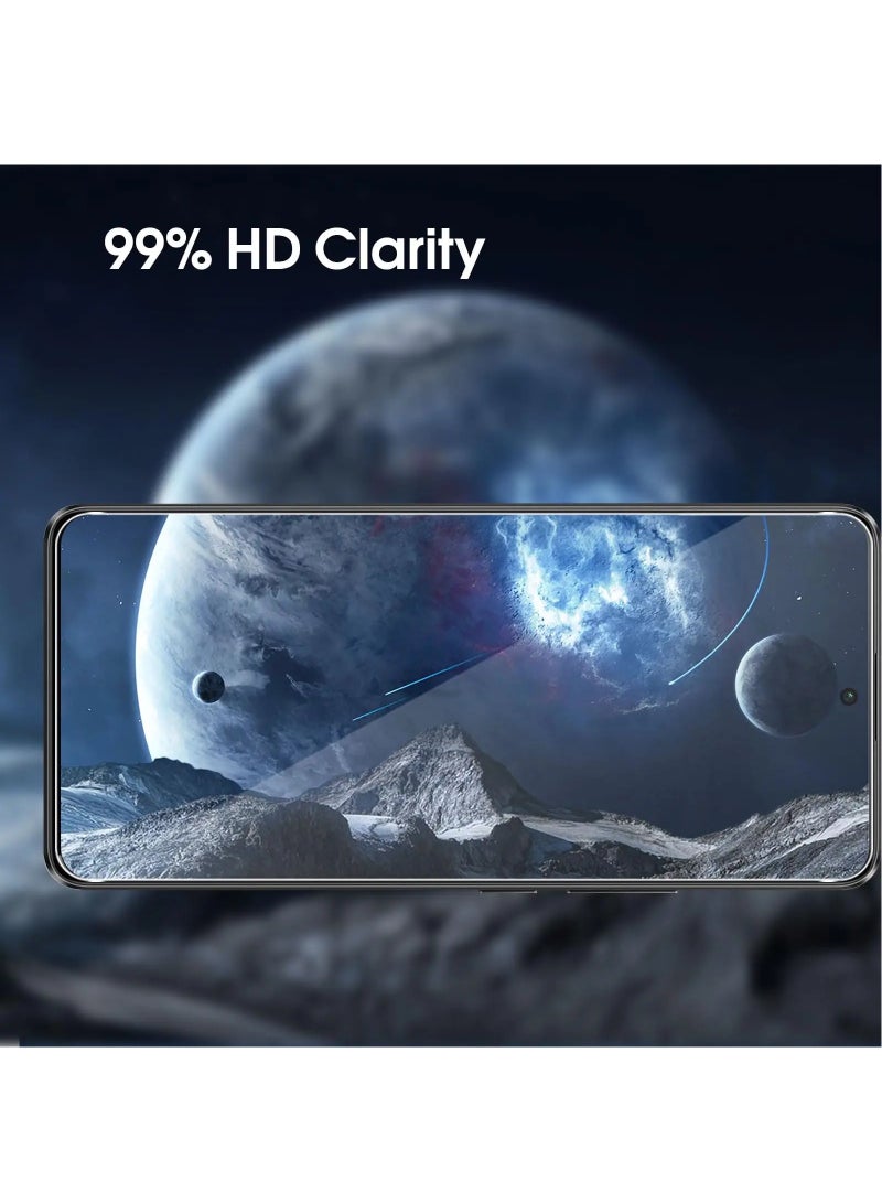 غطاء لهاتف Xiaomi POCO M6 Pro 4G، مع واقي شاشة من الزجاج المقوى، وغطاء خلفي للهاتف المحمول مقاوم للصدمات ووسائد هوائية من مادة TPU، وحماية عدسة الكاميرا، وغطاء واقٍ من مواد مختلطة مضادة للاصفرار