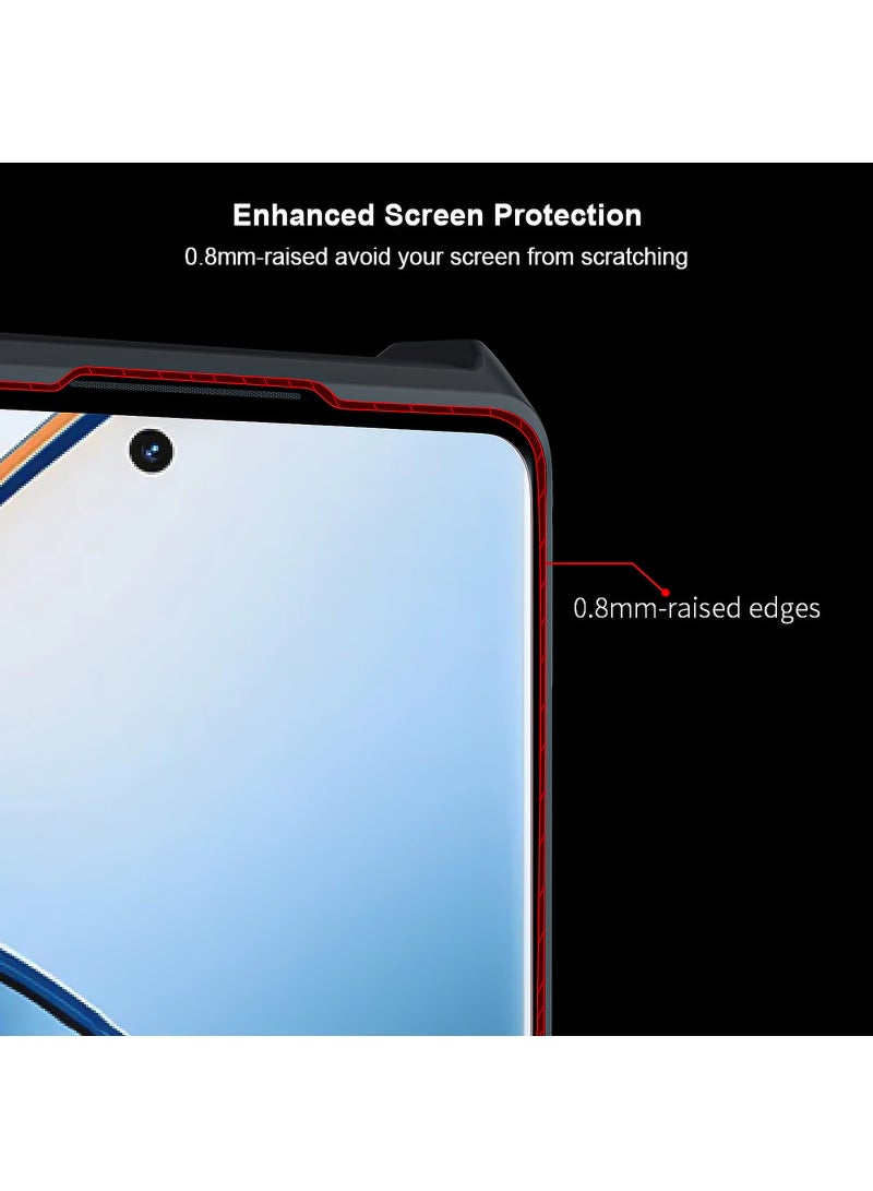 غطاء لهاتف Xiaomi POCO M6 Pro 4G، مع واقي شاشة من الزجاج المقوى، وغطاء خلفي للهاتف المحمول مقاوم للصدمات ووسائد هوائية من مادة TPU، وحماية عدسة الكاميرا، وغطاء واقٍ من مواد مختلطة مضادة للاصفرار