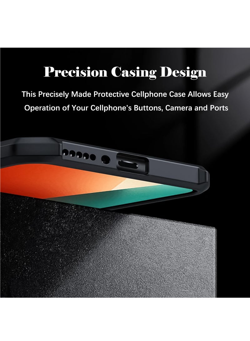غطاء لهاتف Xiaomi POCO M6 Pro 4G، مع واقي شاشة من الزجاج المقوى، وغطاء خلفي للهاتف المحمول مقاوم للصدمات ووسائد هوائية من مادة TPU، وحماية عدسة الكاميرا، وغطاء واقٍ من مواد مختلطة مضادة للاصفرار