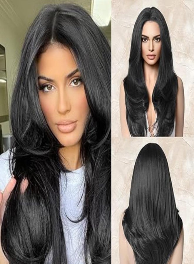 بلوشيا شعر مستعار كامل الرأس من BLUSHIA للنساء، بديل مثالي لأزياء التنكر، شعر مجعد وصناعي مع غطاء شعر شبكي (أسود) - Image 1