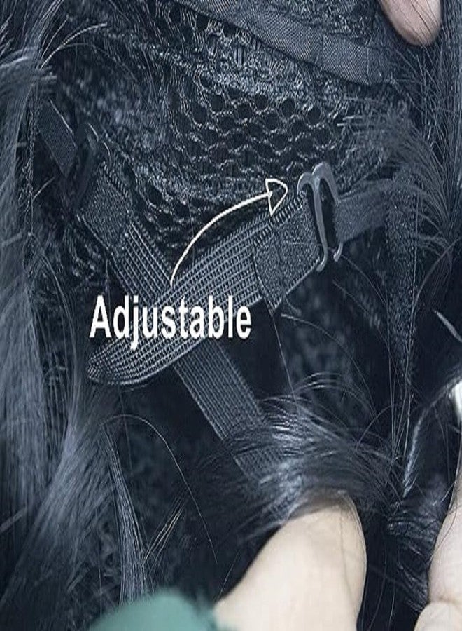 بلوشيا شعر مستعار كامل الرأس من BLUSHIA للنساء، بديل مثالي لأزياء التنكر، شعر مجعد وصناعي مع غطاء شعر شبكي (أسود) - Image 5