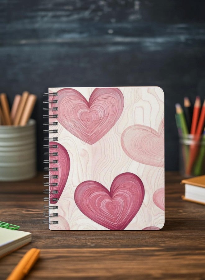 CULTURE GRAPHIC Spiral Notebook with Pink Hearts Design | 160 Unruled White Pages | Wiro-Bound | Pack of 1 - Image 1