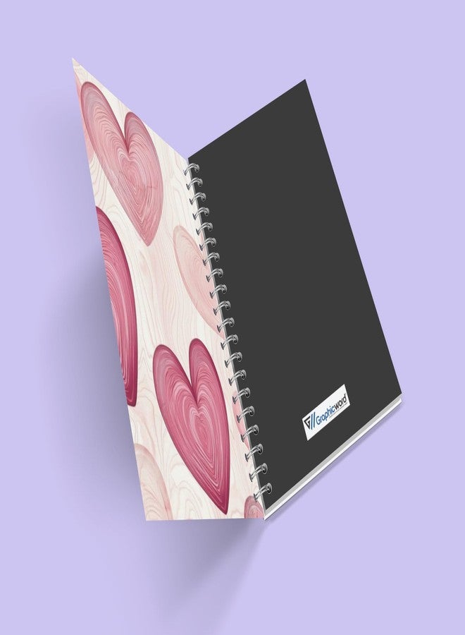 CULTURE GRAPHIC Spiral Notebook with Pink Hearts Design | 160 Unruled White Pages | Wiro-Bound | Pack of 1 - Image 2