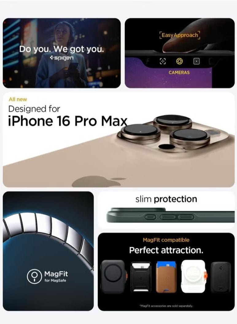 سبايجن غطاء حماية رفيع من MagFit لهاتف iPhone 16 Pro Max MagSafe (2024) - وردي تيتانيوم - Image 2