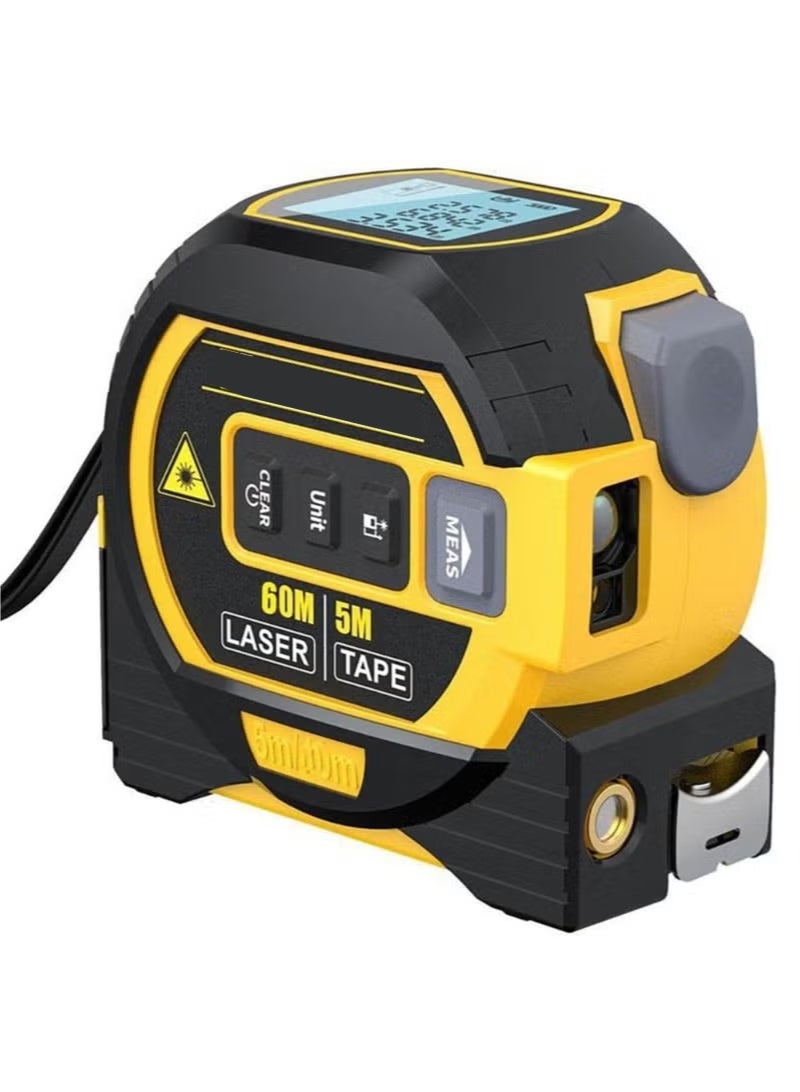 WALALLA 3 in 1 c tape measure, digital distance meters with LCD display,60m measure, 5m tape measure, vertical cross line, measuring area volume distance and pythagorean circumference - Image 1