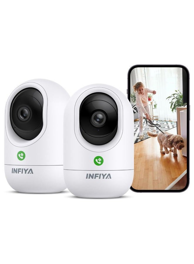 INFIYA 2K 360° Indoor Pet Security Camera with Phone App and One-Touch Call, Elderly/Dog, Cats/Baby/Babysitter, Motion Alert, Tracking - Image 1