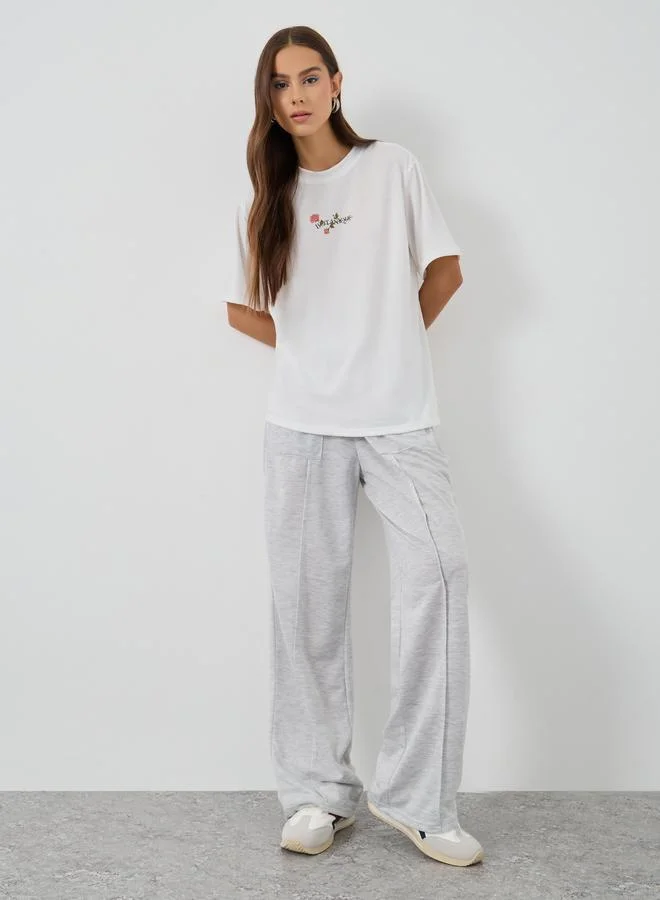 Take Two Take Two Slogan Print Regular Fit T-Shirt