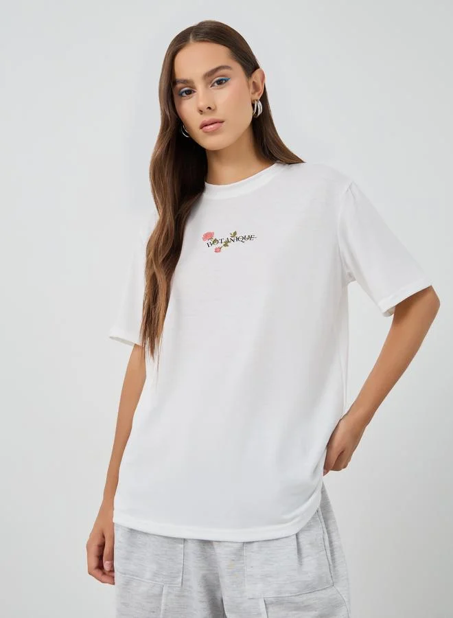 Take Two Take Two Slogan Print Regular Fit T-Shirt