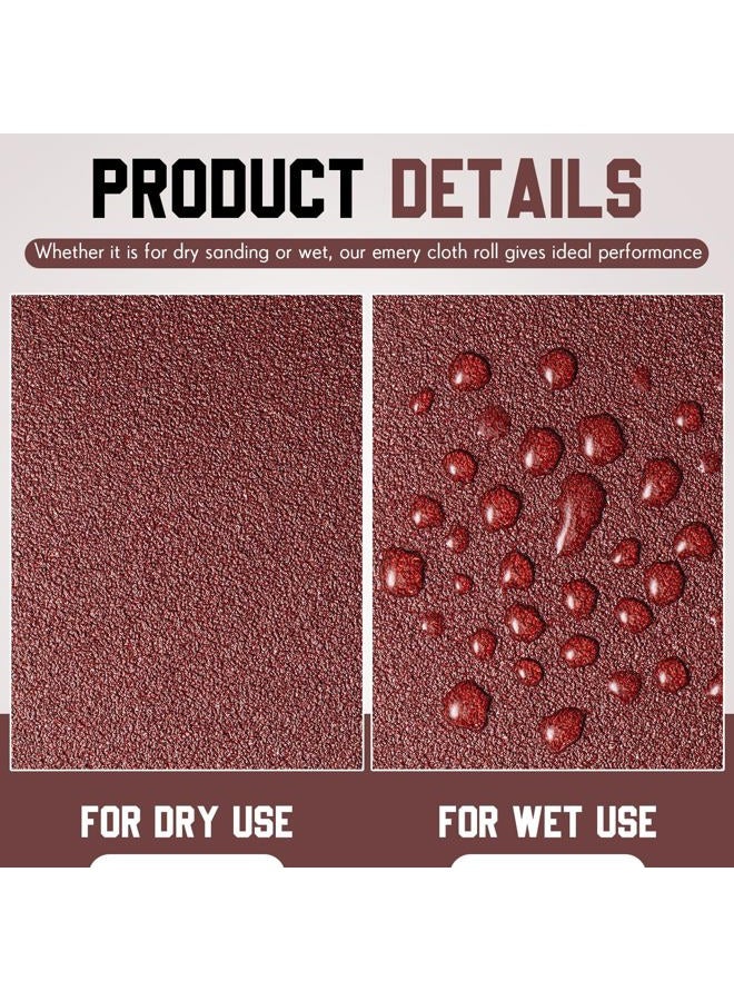 Dimsile 5 Rolls 5 Grits Abrasive Sandpaper Roll 3 Inch x 20 Feet Various Grit Options Emery Cloth Continuous Sand Paper Roll for Automotive Plumbing Metalworking, 80 150 240 320 400 Grits Per Roll - Image 4