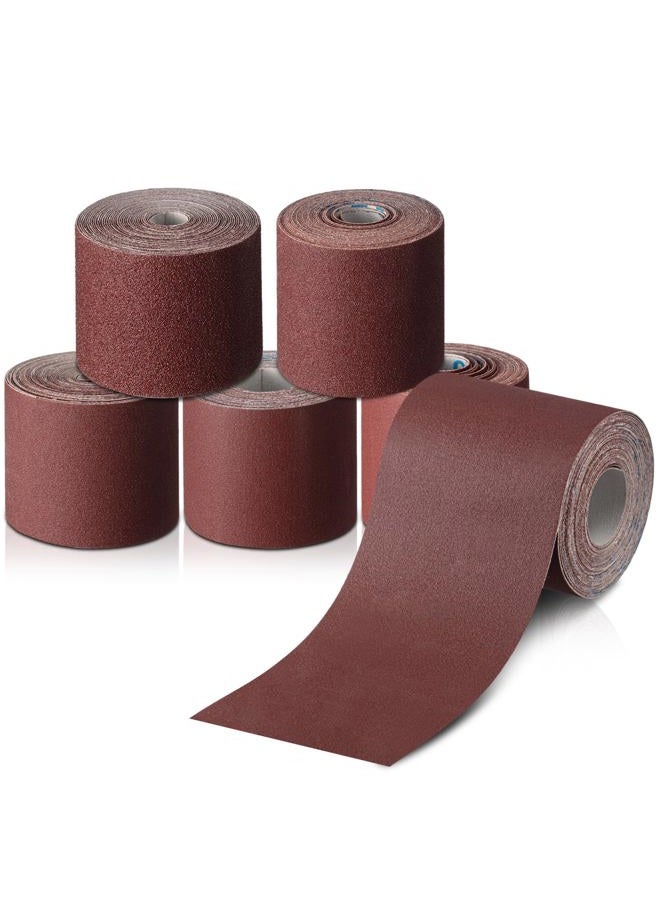 Dimsile 5 Rolls 5 Grits Abrasive Sandpaper Roll 3 Inch x 20 Feet Various Grit Options Emery Cloth Continuous Sand Paper Roll for Automotive Plumbing Metalworking, 80 150 240 320 400 Grits Per Roll - Image 1