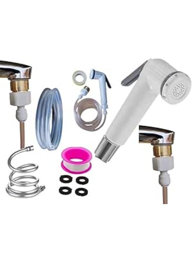 مرحاض متنقل للسفر، مزود بيدين. سجاد + خرطوم رمادي بطول 1.5 متر + تيفلون + خرطوم بطول 5 متر، مناسب لمختلف الاستخدامات.