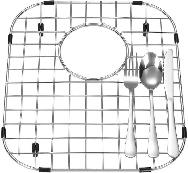 50/50 Double Bowl Kitchen Sink Bottom Two Grids, Stainless Steel Kitchen Sink Protector (11 5/8" x 13 9/16")