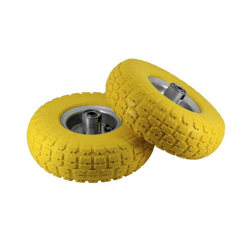 BARGAINS-GALORE New Set Of 2-10" Pneumatic Sack Truck Trolley Wheel Barrow Tyre Tyres Garden Hand New Yellow | Emergency Replacement Tyre | Strong Durable Long Lasting - Image 1