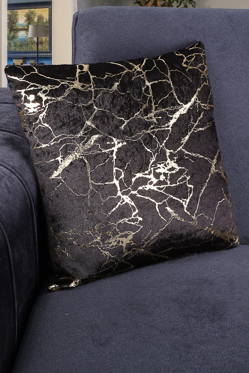 Italian Velvet Black Cushion Cover Gold Leaf Gilded Woven Decorative Cushion Pillow Case