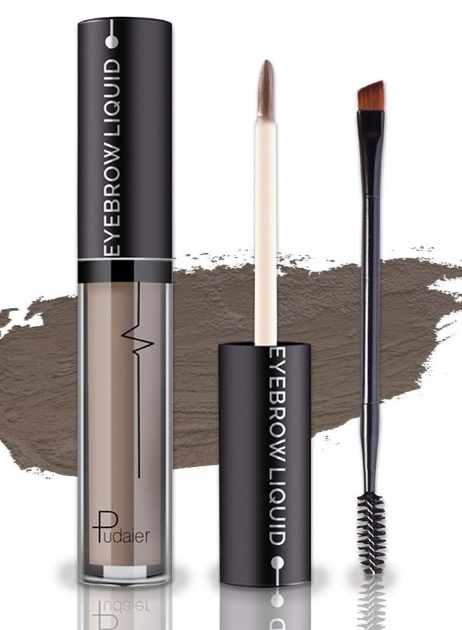 Waterproof Eyebrow Gel - Ash Brown Tinted Mascara Makeup for Natural-Looking Brows, Long-Lasting Smudge-Proof Formula with Brow Shaper and Mascara Primer Brush Wand Kit