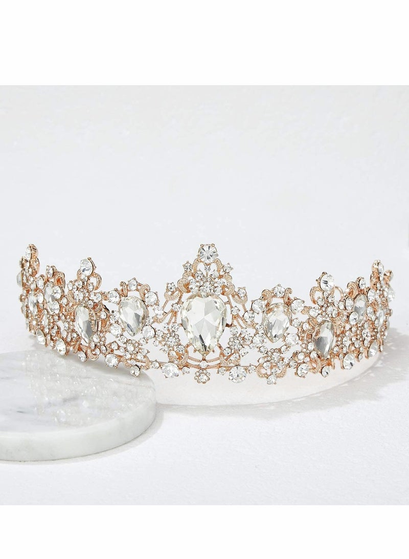 Excefore Crystal Crown for Women, Queen Tiaras with Rhinestone, Bridal Tiara  - Image 3