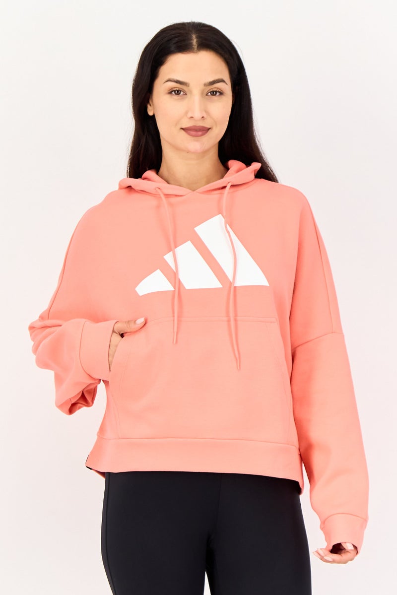 Adidas Women Sportswear Fit Long Sleeve Outdoor Hoodie, Pink - Image 1