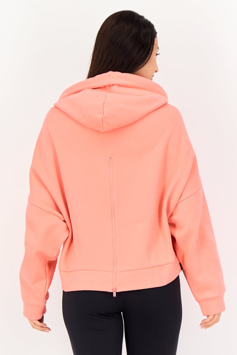 Adidas Women Sportswear Fit Long Sleeve Outdoor Hoodie, Pink - Image 2