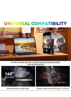 KASTWAVE أضواء فيديو RGB، ضوء سيلفي، ضوء كاميرا LED 360° كامل الألوان إضاءة تصوير محمولة، 3 درجات حرارة لونية، 24 وضع تأثير خاص للسيلفي، للهاتق، لابتوب  - Image 5