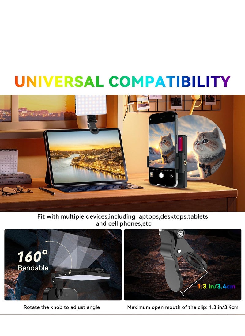 KASTWAVE - RGB Video Lights, Selfie Light, LED Camera Light 360° Full Color Portable Photography Lighting, 3 Color Temperatures, 24 Special Effects Modes for Selfie, for Phone, Laptop - Image 1