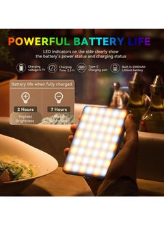 KASTWAVE أضواء فيديو RGB، ضوء سيلفي، ضوء كاميرا LED 360° كامل الألوان إضاءة تصوير محمولة، 3 درجات حرارة لونية، 24 وضع تأثير خاص للسيلفي، للهاتق، لابتوب  - Image 4