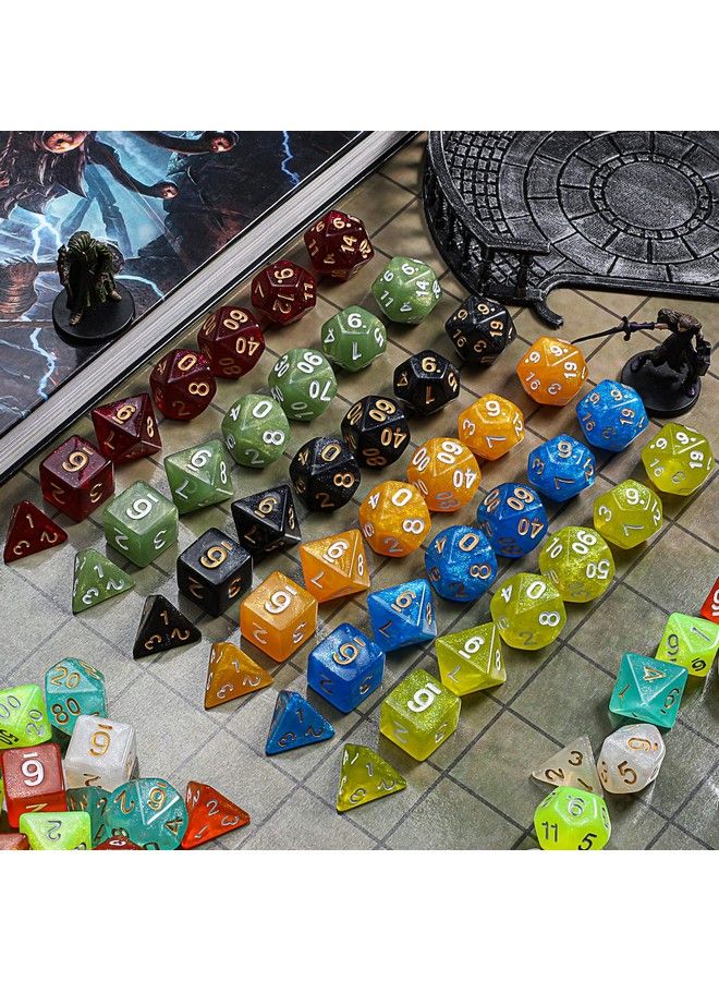 CiaraQ Dnd Dice Set 10X7 Polyhedral Dice (70 Pcs) For Dungeons And Dragons Rpg Mtg Role Playing Table Games With 1 Drawstring Bag - Image 4