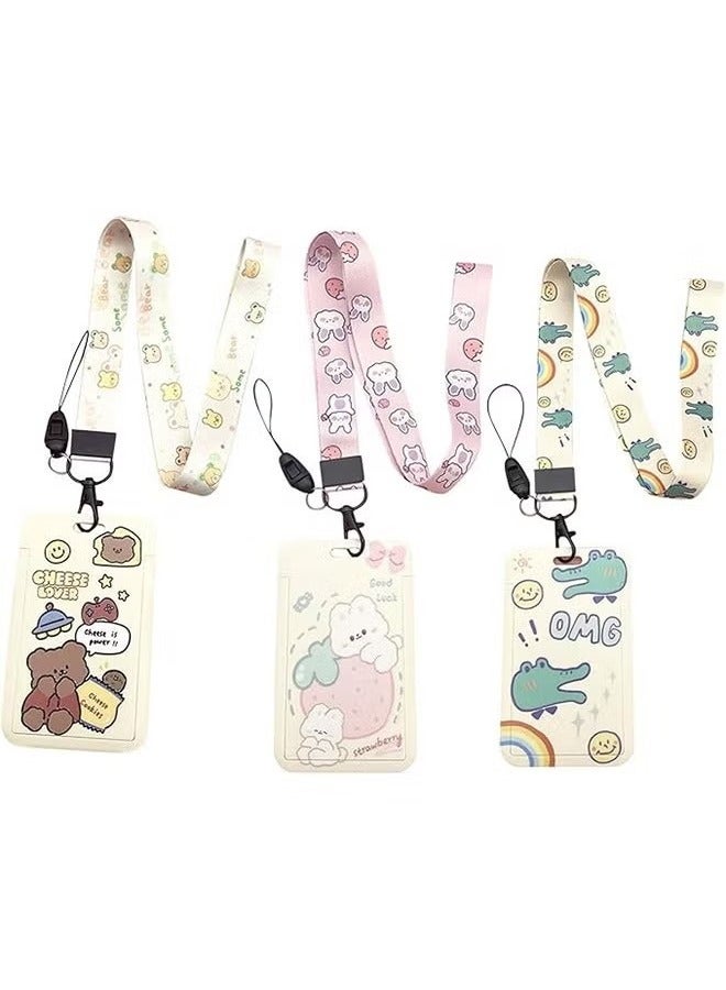 Generic 3 PCS Waterproof ID Card Badge Holder Case, ID Badge Holder with Lanyard, Durable Retractable Lanyards for ID Badges, Slide ID Card Holder,Cute Lanyard ID Holder  - Image 1