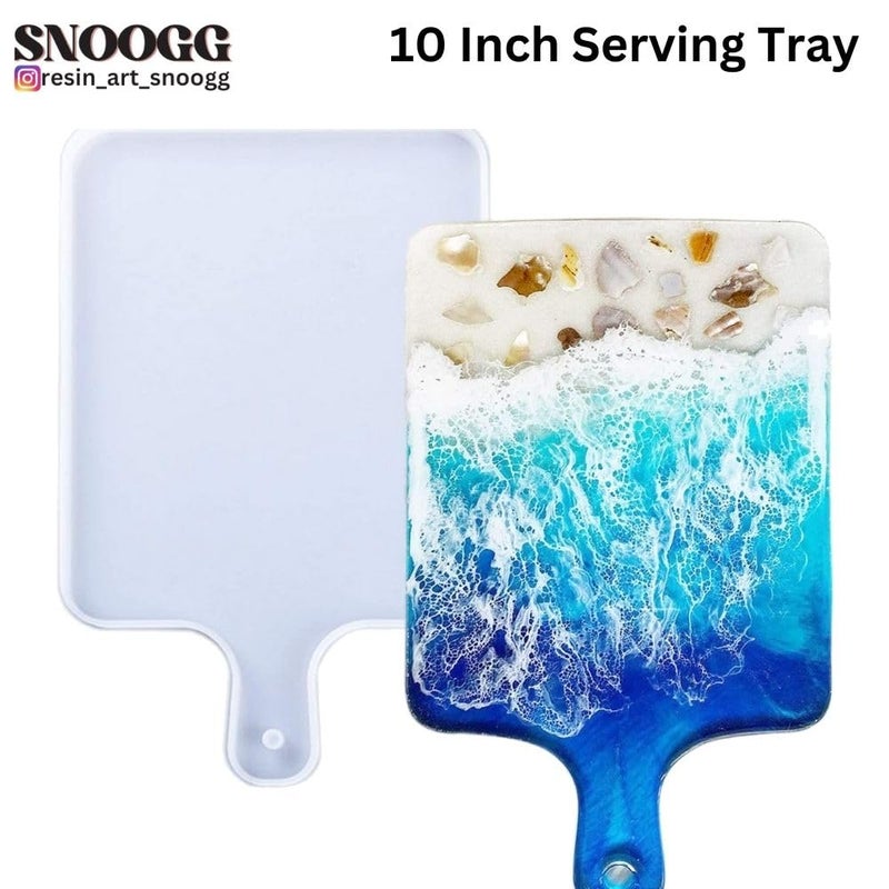 SNOOGG Serving Handle Tray Mold Rectangular Shaped Pack of 1 Mold for Silicone Epoxy Resin Casting Craft Jewelry Making Tools, Jewelry Plate Dish Casting Mold for Crafts Supplies - Image 2