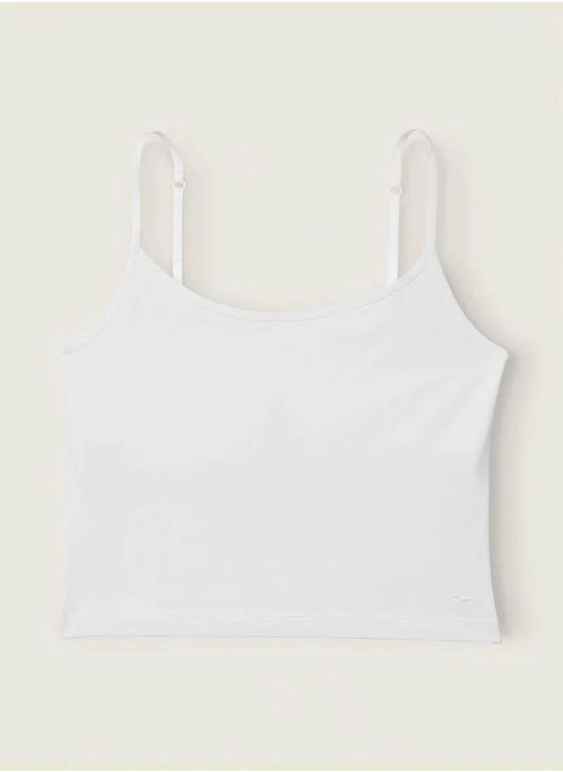 PINK Cotton Cami Crop Tank Top