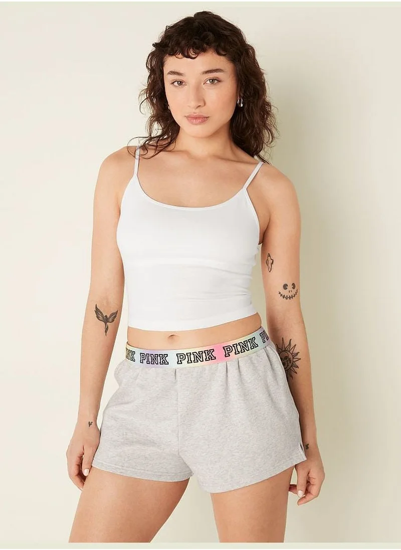 PINK Cotton Cami Crop Tank Top