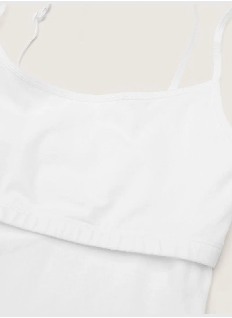 PINK Cotton Cami Crop Tank Top