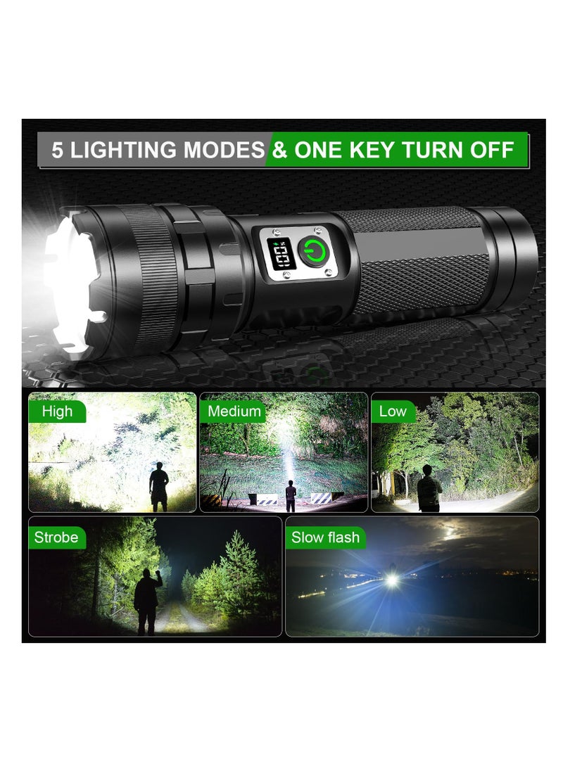 ZLH HITY Rechargeable LED Flashlights High Lumens, 900000 Lumens Super Bright Flashlight with 11 Modes IPX6 Waterproof, Powerful Handheld Flashlight for Camping Emergencies Hiking Home  - Image 3