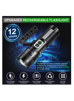ZLH HITY Rechargeable LED Flashlights High Lumens, 900000 Lumens Super Bright Flashlight with 11 Modes IPX6 Waterproof, Powerful Handheld Flashlight for Camping Emergencies Hiking Home  - Image 4