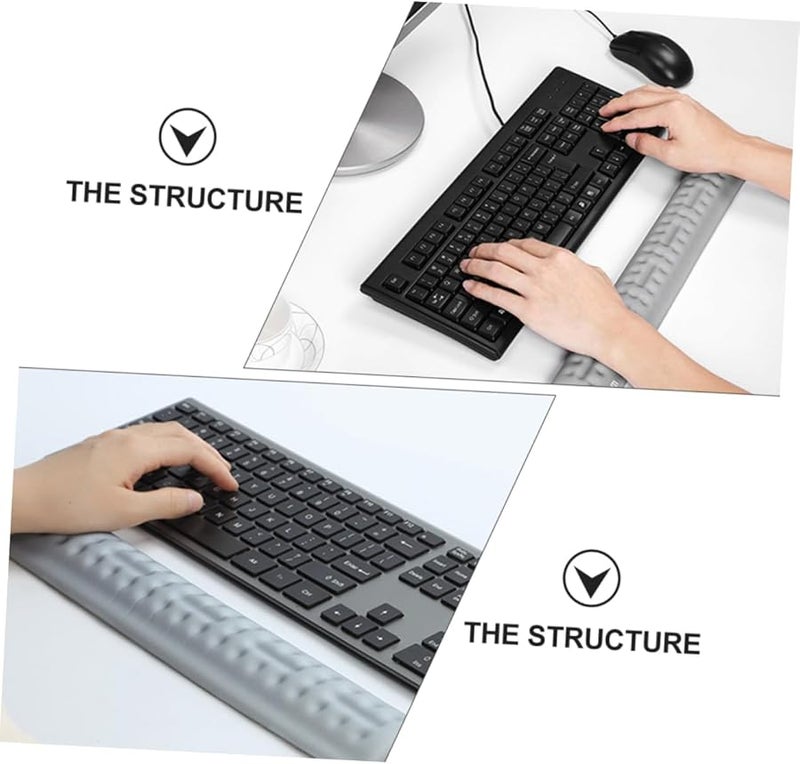 Veemoon Ergonomic Memory Foam Keyboard Wrist Rest Non Slip Support Grey - Image 5
