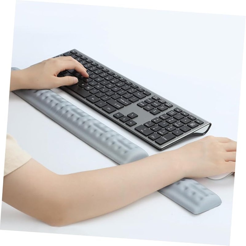 Veemoon Ergonomic Memory Foam Keyboard Wrist Rest Non Slip Support Grey - Image 4