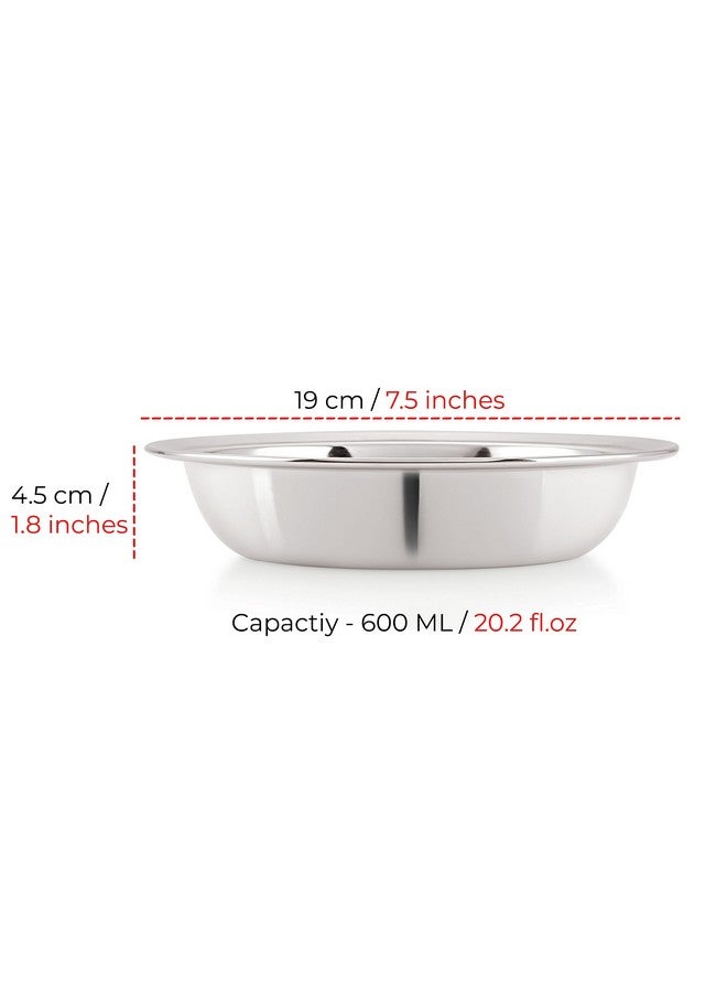 HAZEL Stainless Steel Snack Bowl/Plate Set | Small Steel Plates Dish for Snacks | Breakfast Plates, Set of 6, 600 ML - Image 4