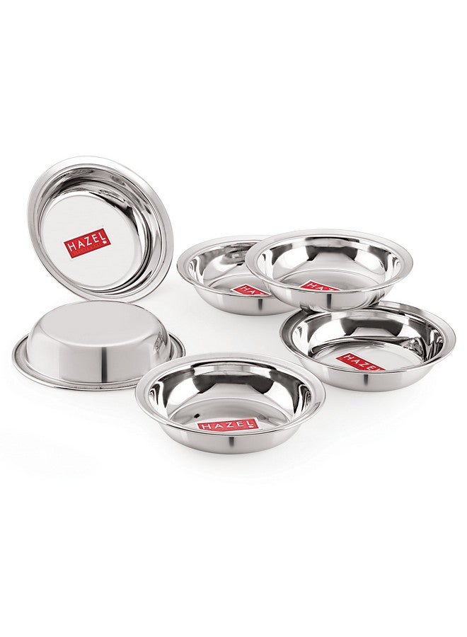 HAZEL Stainless Steel Snack Bowl/Plate Set | Small Steel Plates Dish for Snacks | Breakfast Plates, Set of 6, 600 ML - Image 5