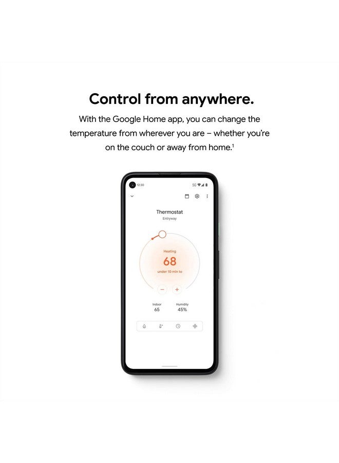 جوجل طقم تقليم منظم الحرارة من Google Nest - مصمم خصيصًا لمنظم الحرارة Nest - ملحق منظم حرارة قابل للبرمجة يعمل بالواي فاي - ثلجي - Image 3