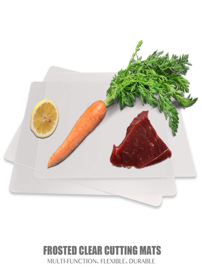 Fotouzy Flexible Plastic Cutting Boards for Kitchen, 4 Frosted Clear Cutting Mats 15 x 12 In, BPA-Free, Non-Porous, and Dishwasher Safe, Set of 4 - Image 4