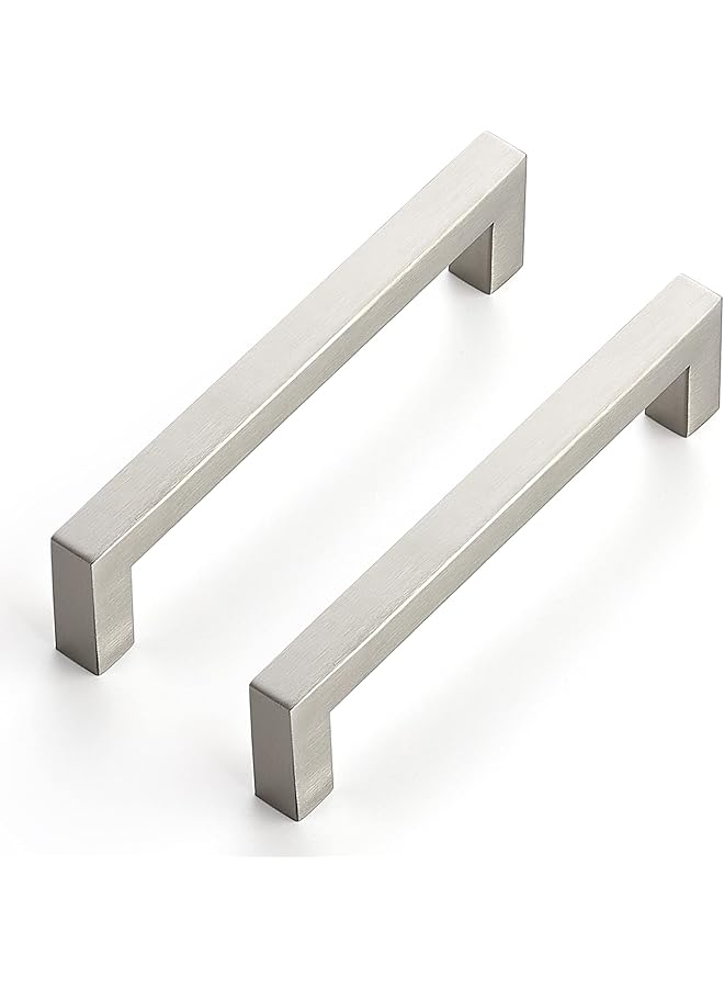 promass 3 Pack 5 Inch Kitchen Square Cabinet Handles Satin Nickel Cabinet Pulls Brushed Nickel Drawer Pulls Kitchen Cabinet Hardware Kitchen Handles for Cabinets Cupboard Handles Drawer Handles - Image 1