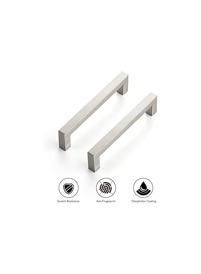 promass 3 Pack 5 Inch Kitchen Square Cabinet Handles Satin Nickel Cabinet Pulls Brushed Nickel Drawer Pulls Kitchen Cabinet Hardware Kitchen Handles for Cabinets Cupboard Handles Drawer Handles - Image 4