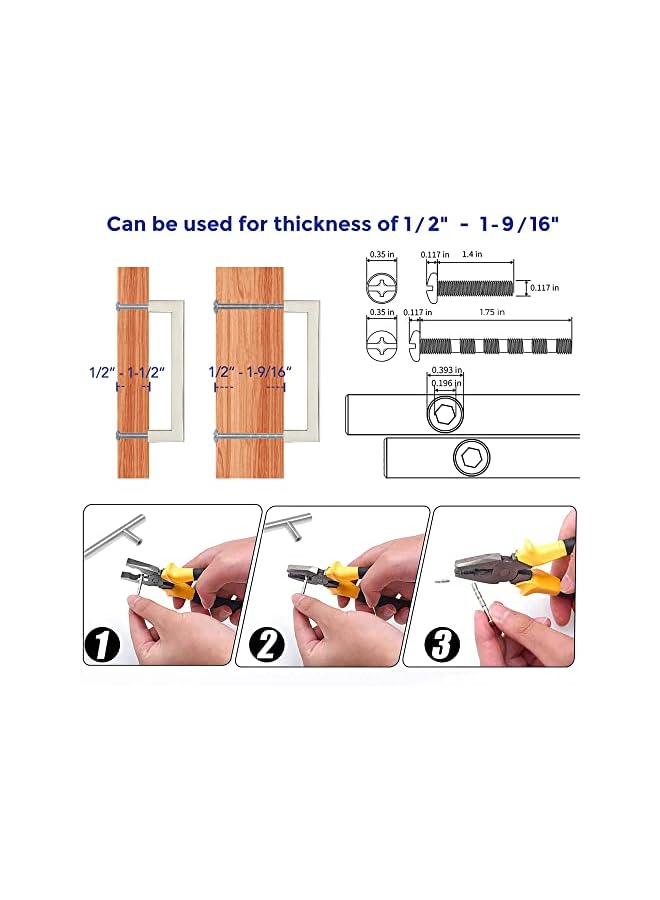promass 3 Pack 5 Inch Kitchen Square Cabinet Handles Satin Nickel Cabinet Pulls Brushed Nickel Drawer Pulls Kitchen Cabinet Hardware Kitchen Handles for Cabinets Cupboard Handles Drawer Handles - Image 3