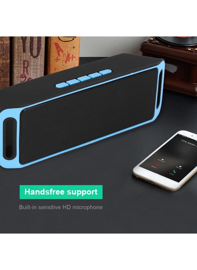 Thoraya - Portable Mini Outdoor Wireless Bluetooth  Speaker USB FM TF Card Built-in Mic Handsfree Blue - Image 1