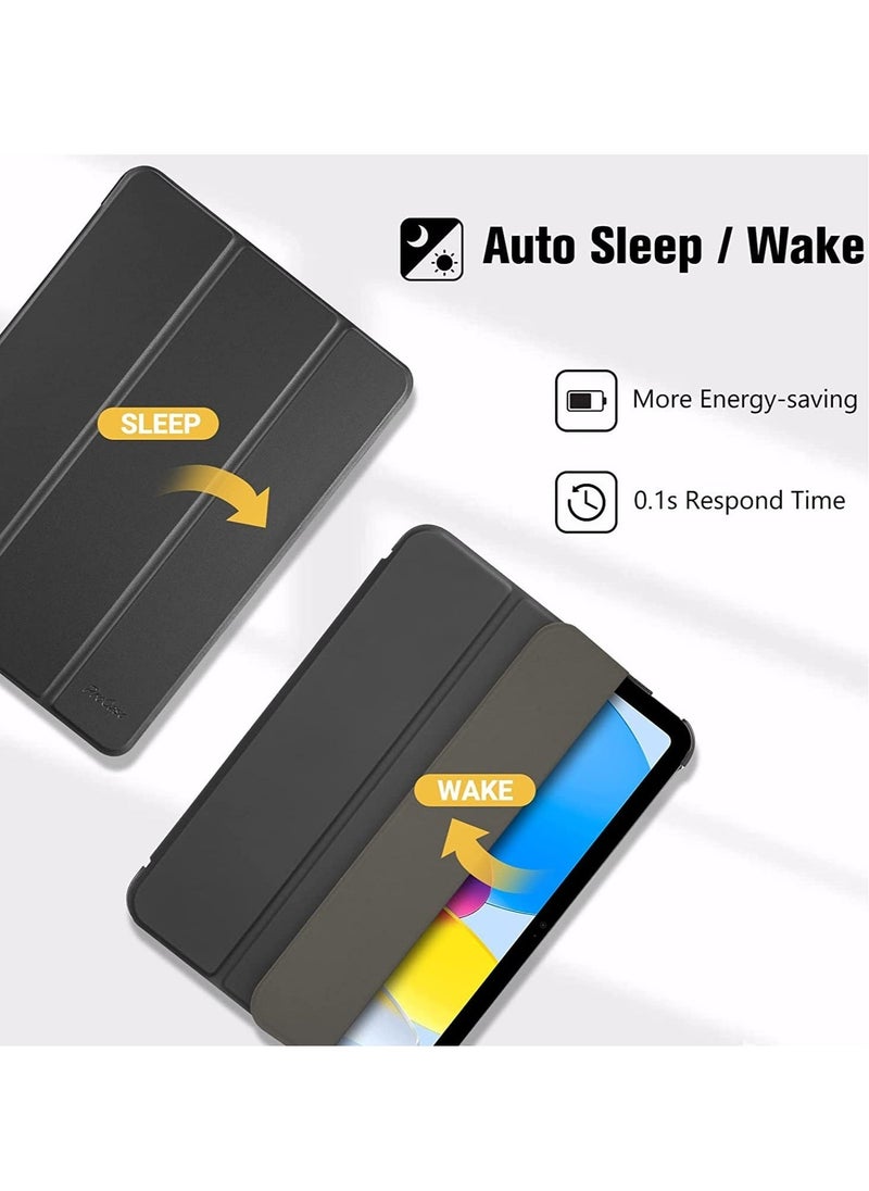 IAF حافظة آيباد الجيل العاشر 2022 حافظة آيباد 10.9 بوصة، حافظة آيباد 10 رقيقة مع قاعدة صلبة واقية ذكية للآيباد 10.9 بوصة الجيل العاشر 2022 الإصدار A2696 A2757 A2777 -أسود - Image 3