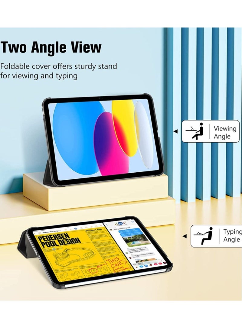 IAF حافظة آيباد الجيل العاشر 2022 حافظة آيباد 10.9 بوصة، حافظة آيباد 10 رقيقة مع قاعدة صلبة واقية ذكية للآيباد 10.9 بوصة الجيل العاشر 2022 الإصدار A2696 A2757 A2777 -أسود - Image 4