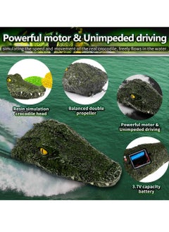 Generic Crocodile High-Speed RC Boat with Remote Control | 2.4G Alligator Simulation Racing Boat | Waterproof Floating Crocodile Head for Pools, Lakes & Prank Toy for Kids and Adults  - Image 3