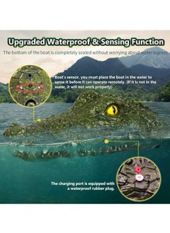 Generic Crocodile High-Speed RC Boat with Remote Control | 2.4G Alligator Simulation Racing Boat | Waterproof Floating Crocodile Head for Pools, Lakes & Prank Toy for Kids and Adults  - Image 4